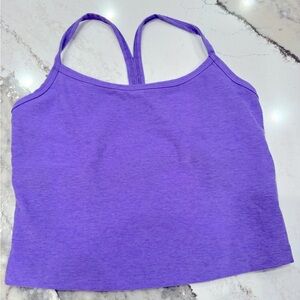 Crisp Lavender- Beyond Yoga Space Dye crossback tank with shelf bra, size: small